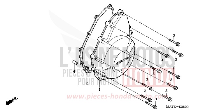 LEFT CRANKCASE COVER for Super Blackbird IRON NAIL SILVER METALLIC-U (NH167D) from 2006